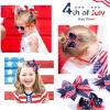 imageOAOLEER 4th of July American Flag Hair Bow Clips Blue White Red Grosgrain Ribbon Alligator Bow Kids Girls Women Hair Accessories For Party Supplies Blue White RedBBlue White RedA
