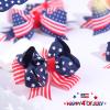 imageOAOLEER 4th of July American Flag Hair Bow Clips Blue White Red Grosgrain Ribbon Alligator Bow Kids Girls Women Hair Accessories For Party Supplies Blue White RedBBlue White RedA