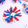 imageOAOLEER 4th of July American Flag Hair Bow Clips Blue White Red Grosgrain Ribbon Alligator Bow Kids Girls Women Hair Accessories For Party Supplies Blue White RedBBlue White RedB