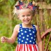 imageOAOLEER 4th of July American Flag Hair Bow Clips Blue White Red Grosgrain Ribbon Alligator Bow Kids Girls Women Hair Accessories For Party Supplies Blue White RedBBlue White RedA