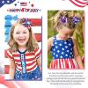 imageOAOLEER 4th of July American Flag Hair Bow Clips Blue White Red Grosgrain Ribbon Alligator Bow Kids Girls Women Hair Accessories For Party Supplies Blue White RedBBlue White RedB