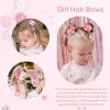 imageOAOLEER 6PCS Hair Bows for Girls Flower Hair Accessories for Girls Grosgrain Ribbon Bows With Alligator Clips Girl Hair Accessories for Kids Teen Back to School Flower BowsAFlower BowsPink
