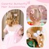 imageOAOLEER 6PCS Hair Bows for Girls Flower Hair Accessories for Girls Grosgrain Ribbon Bows With Alligator Clips Girl Hair Accessories for Kids Teen Back to School Flower BowsAButterfly Bows