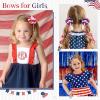 imageOAOLEER 6PCS Hair Bows for Girls Flower Hair Accessories for Girls Grosgrain Ribbon Bows With Alligator Clips Girl Hair Accessories for Kids Teen Back to School Round BowsBRound Bows4th of July