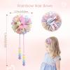 imageOAOLEER 6PCS Hair Bows for Girls Flower Hair Accessories for Girls Grosgrain Ribbon Bows With Alligator Clips Girl Hair Accessories for Kids Teen Back to School Round BowsBRound BowsB