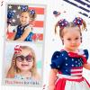 imageOAOLEER 6PCS Hair Bows for Girls Flower Hair Accessories for Girls Grosgrain Ribbon Bows With Alligator Clips Girl Hair Accessories for Kids Teen Back to School Round BowsBRound Bows4th of July