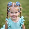 imageOAOLEER 6PCS Hair Bows for Girls Flower Hair Accessories for Girls Grosgrain Ribbon Bows With Alligator Clips Girl Hair Accessories for Kids Teen Back to School Flower BowsAFlower BowsNavy