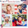 imageOAOLEER 6PCS Hair Bows for Girls Flower Hair Accessories for Girls Grosgrain Ribbon Bows With Alligator Clips Girl Hair Accessories for Kids Teen Back to School Flower BowsAFlower Bows4th of July