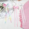 imageOAOLEER 6PCS Hair Bows for Girls Rainbow Tulle Flower Hair Accessories with Alligator Clips Pearl Long Tail for Toddler Kids Back to School PinkPink