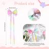 imageOAOLEER 6PCS Hair Bows for Girls Rainbow Tulle Flower Hair Accessories with Alligator Clips Pearl Long Tail for Toddler Kids Back to School PinkPink