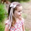 imageOAOLEER 6PCS Hair Bows for Girls Rainbow Tulle Flower Hair Accessories with Alligator Clips Pearl Long Tail for Toddler Kids Back to School PinkPurple