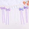 imageOAOLEER 6PCS Hair Bows for Girls Rainbow Tulle Flower Hair Accessories with Alligator Clips Pearl Long Tail for Toddler Kids Back to School PinkPurple