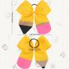 imageOAOLEER Back to School Hair Tie 6PCS Yellow Grosgrain Ribbon Pencil Cheerleading Hair Large Bows Ties for Girls Toddler Kids Kindergarten 1st 2nd 3rd 4th 5th GradePencil Bows Elastic Band