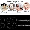 imageOAOLEER Metal Headbands for Men WomenFashion Spring Wavy Black Non Slip Hair Bands 8 PCS