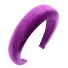 imageOAOLEER Padded Headbands Fashion Women Thick Velvet 90s Hair Accessories Head Band Fashion Headwear Wide Plastic Hairbands For Woman Purple