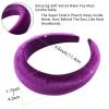 imageOAOLEER Padded Headbands Fashion Women Thick Velvet 90s Hair Accessories Head Band Fashion Headwear Wide Plastic Hairbands For Woman Purple