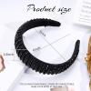 imageOAOLEER Velvet Padded Diamond Rhinestone Big Headband for Women Black Crystal Embellished Hair Hoop Races Goth Wedding Headpiece Fashion Hair Accessory Suit for WeddingPartyand Daily Life