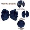 imageOaoleer 8PCS Hair Bows for Girls Navy Blue Grosgrain Ribbon Boutique Bow Alligator Clips Hair Accessories for Toddlers Little Girls Kids 8inch 6inch 45inch 3inch in Pair8PCS  Navy Blue