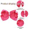 imageOaoleer 8PCS Hair Bows for Girls Navy Blue Grosgrain Ribbon Boutique Bow Alligator Clips Hair Accessories for Toddlers Little Girls Kids 8inch 6inch 45inch 3inch in Pair8PCS  Hot Pink