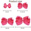 imageOaoleer 8PCS Hair Bows for Girls Navy Blue Grosgrain Ribbon Boutique Bow Alligator Clips Hair Accessories for Toddlers Little Girls Kids 8inch 6inch 45inch 3inch in Pair8PCS  Hot Pink