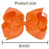 imageOaoleer 8PCS Hair Bows for Girls Navy Blue Grosgrain Ribbon Boutique Bow Alligator Clips Hair Accessories for Toddlers Little Girls Kids 8inch 6inch 45inch 3inch in Pair12PCS  Orange