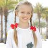 imageOaoleer 8PCS Hair Bows for Girls Navy Blue Grosgrain Ribbon Boutique Bow Alligator Clips Hair Accessories for Toddlers Little Girls Kids 8inch 6inch 45inch 3inch in Pair8PCS  Red