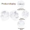 imageOaoleer 8PCS Hair Bows for Girls Navy Blue Grosgrain Ribbon Boutique Bow Alligator Clips Hair Accessories for Toddlers Little Girls Kids 8inch 6inch 45inch 3inch in Pair8PCS  White