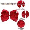 imageOaoleer 8PCS Hair Bows for Girls Navy Blue Grosgrain Ribbon Boutique Bow Alligator Clips Hair Accessories for Toddlers Little Girls Kids 8inch 6inch 45inch 3inch in Pair8PCS  Red