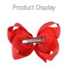 imageOaoleer 8PCS Hair Bows for Girls Navy Blue Grosgrain Ribbon Boutique Bow Alligator Clips Hair Accessories for Toddlers Little Girls Kids 8inch 6inch 45inch 3inch in Pair12PCS  Red