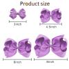 imageOaoleer 8PCS Hair Bows for Girls Navy Blue Grosgrain Ribbon Boutique Bow Alligator Clips Hair Accessories for Toddlers Little Girls Kids 8inch 6inch 45inch 3inch in Pair8PCS  Purple