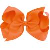 imageOaoleer 8PCS Hair Bows for Girls Navy Blue Grosgrain Ribbon Boutique Bow Alligator Clips Hair Accessories for Toddlers Little Girls Kids 8inch 6inch 45inch 3inch in Pair12PCS  Orange