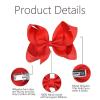 imageOaoleer 8PCS Hair Bows for Girls Navy Blue Grosgrain Ribbon Boutique Bow Alligator Clips Hair Accessories for Toddlers Little Girls Kids 8inch 6inch 45inch 3inch in Pair12PCS  Red