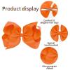 imageOaoleer 8PCS Hair Bows for Girls Navy Blue Grosgrain Ribbon Boutique Bow Alligator Clips Hair Accessories for Toddlers Little Girls Kids 8inch 6inch 45inch 3inch in Pair12PCS  Orange