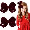image2PCS Oaoleer Layered Grosgrain Ribbon Alligator Hair Clips White 6inch Barrettes for Girls Infants Toddlers Kids and TeensRedVelvet