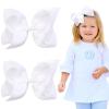 image2PCS Oaoleer Layered Grosgrain Ribbon Alligator Hair Clips White 6inch Barrettes for Girls Infants Toddlers Kids and TeensWhite