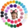 imageOAOLEER 40pcs 2quot Flower Baby Hair Bows Clips Chiffon Flower Tiny Hair Clips Fine Baby Hair Accessories for Girls Infants Toddlers Set of 20 Pairs