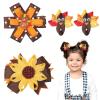 imageOAOLEER Halloween Hair Bows Clips 6PCS Bows for Hair Ghost Pumpkin Spider Web Halloween Hair Accessories for Toddlers Kids Baby Girls HalloweenOrangeThanksgiving bows