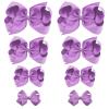 imageOaoleer 8PCS Hair Bows for Girls Navy Blue Grosgrain Ribbon Boutique Bow Alligator Clips Hair Accessories for Toddlers Little Girls Kids 8inch 6inch 45inch 3inch in Pair8PCS  Purple