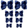imageOaoleer 8PCS Hair Bows for Girls Navy Blue Grosgrain Ribbon Boutique Bow Alligator Clips Hair Accessories for Toddlers Little Girls Kids 8inch 6inch 45inch 3inch in Pair8PCS  Navy Blue