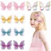 imageOaoleer Butterfly Hair Clips 10PCS Mini Satin Hair Bow Colorful Barrettes for Baby Girls Women Halloween Cosplaying Party Decor 2quotStyle A