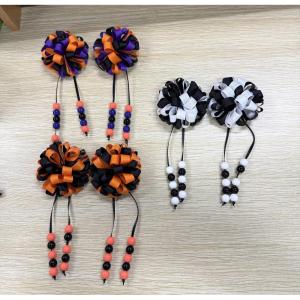 imageOAOLEER 6PCS Hair Bows for Girls Flower Hair Accessories for Girls Grosgrain Ribbon Bows With Alligator Clips Girl Hair Accessories for Kids Teen Back to School Round BowsBFlower BowsHalloween
