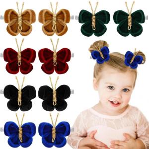 imageOaoleer Butterfly Hair Clips 10PCS Mini Satin Hair Bow Colorful Barrettes for Baby Girls Women Halloween Cosplaying Party Decor 2quotVelvet Butterfly