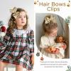 imageOAOLEER 2PCS 45inch Hair Bows for Girls Gold Sparkling Satin Alligator Clips Sparkling Ribbon Bow Hair Accessories for Girls Infants Toddlers Kids Teens Children GoldGold