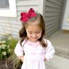 imageOAOLEER 2PCS 45inch Hair Bows for Girls Gold Sparkling Satin Alligator Clips Sparkling Ribbon Bow Hair Accessories for Girls Infants Toddlers Kids Teens Children GoldHot Pink