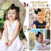 imageOAOLEER Grosgrain Bow Headband for Girls Navy Headband with 45 inch Bow for Toddlers Hair Band Accessories for Little Girls Kids Set of 2 Navy 45inchBlack