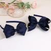 imageOAOLEER Grosgrain Bow Headband for Girls Navy Headband with 45 inch Bow for Toddlers Hair Band Accessories for Little Girls Kids Set of 2 Navy 45inchNavy