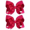 imageOAOLEER 2PCS 45inch Hair Bows for Girls Gold Sparkling Satin Alligator Clips Sparkling Ribbon Bow Hair Accessories for Girls Infants Toddlers Kids Teens Children GoldHot Pink
