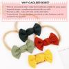 imageOAOLEER 10PCS Baby Bows Headbands Baby Girl Nylon Headbands Bow on Stretchy Hairbands for Newborn Infant Toddler Handmade Hair Accessories Hollow Embroidery