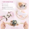 imageOAOLEER Baby Girl Floral Headbands Set 3pcs Flower Headbands Nylon Elastic Hair Band for Infant Newborn Toddler Hair AccessoriesFlower Headbands  2