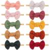 imageOAOLEER 10PCS Baby Bows Headbands Baby Girl Nylon Headbands Bow on Stretchy Hairbands for Newborn Infant Toddler Handmade Hair Accessories Hollow Embroidery